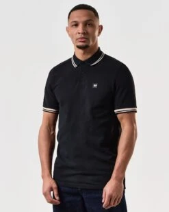 Weekend Offender Levanto Polo Shirt Black/Alabaster -Weekend Offender POSS2408 LEVANTO BLACK 7231