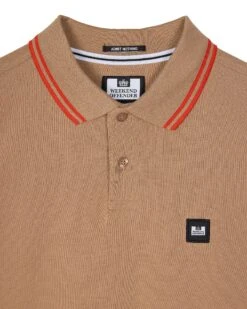 Weekend Offender Levanto Polo Shirt Cognac Brown/Pure Orange -Weekend Offender POSS2408 LEVANTO COGNAC 10568WO