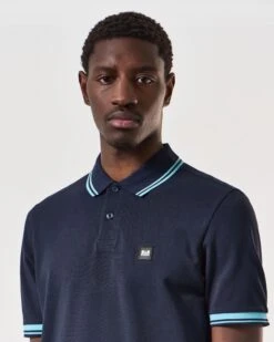Weekend Offender Levanto Polo Shirt Navy/Saltwater Blue -Weekend Offender POSS2408 LEVANTO NAVY 6802