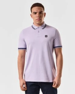 Weekend Offender Levanto Polo Shirt Periwinkle/Bright Navy -Weekend Offender POSS2408 LEVANTO PERIWINKLE 5096 MODEL
