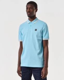 Weekend Offender Levanto Polo Shirt Saltwater Blue/Alabaster -Weekend Offender POSS2408 LEVANTO SALTWATER 6808