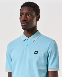 Weekend Offender Levanto Polo Shirt Saltwater Blue/Alabaster -Weekend Offender POSS2408 LEVANTO SALTWATER 6809