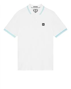 Weekend Offender Levanto Polo Shirt White/Saltwater Blue