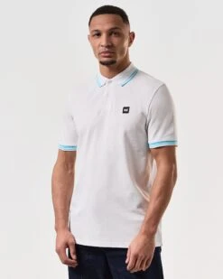 Weekend Offender Levanto Polo Shirt White/Saltwater Blue -Weekend Offender POSS2408 LEVANTO WHITE 7235