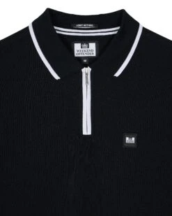 Weekend Offender Shore Polo Shirt Black -Weekend Offender POSS2410 SHORE BLACK 10722