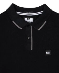 Weekend Offender Rivas Polo Shirt Black/Smokey Grey -Weekend Offender POSS2411 RIVAS BLACK 7823