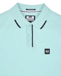 Weekend Offender Rivas Polo Shirt Celeste Green/Navy -Weekend Offender POSS2411 RIVAS CELESTE 10854