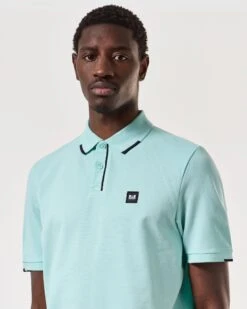 Weekend Offender Rivas Polo Shirt Celeste Green/Navy -Weekend Offender POSS2411 RIVAS CELESTE 6774