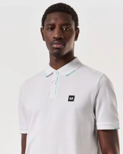 Weekend Offender Rivas Polo Shirt White/Celeste Blue -Weekend Offender POSS2411 RIVAS WHITE 6767