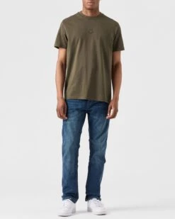 Weekend Offender Smile Graphic T-Shirt Dark Green -Weekend Offender PTAW2314 SMILE DARK GREEN 0088 MODEL