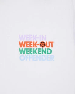 Weekend Offender Week In Week Out Graphic T-Shirt White -Weekend Offender PTSS23 03 WEEK IN WEEK OUT WHITE 5599