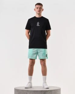 Weekend Offender Reggie Graphic T-Shirt Black -Weekend Offender PTSS2411 REGGIE BLACK 6247 MODEL