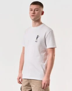 Weekend Offender Pyro Graphic T-Shirt White -Weekend Offender PTSS2416 PYRO WHITE 5788 MODEL