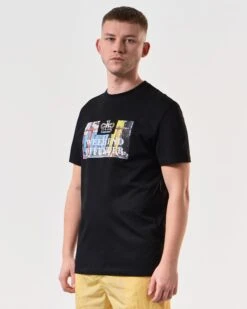 Weekend Offender Bissel Graphic T-Shirt Black -Weekend Offender PTSS2417 BISSEL BLACK 6266 MODEL