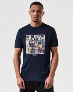 Weekend Offender Posters Graphic T-Shirt Navy -Weekend Offender PTSS2423 POSTERS NAVY 7604