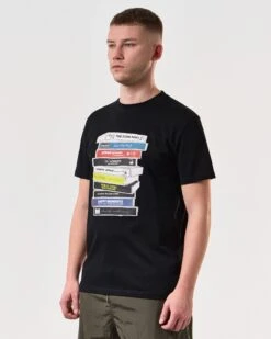 Weekend Offender Cassettes Graphic T-Shirt Black -Weekend Offender PTSS2424 CASSETS BLACK 6413 MODEL