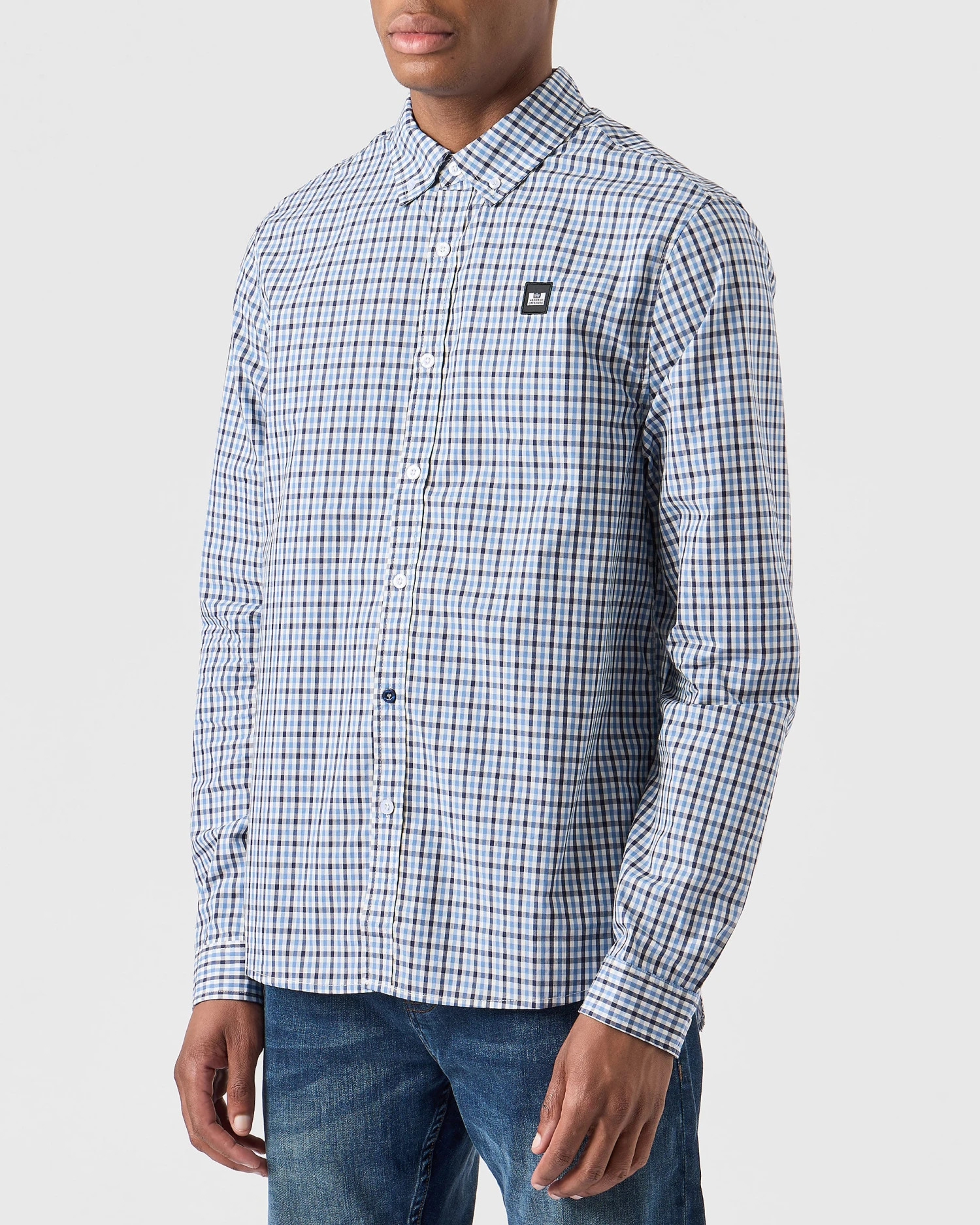 Weekend Offender Lisbon Shirt Blue House Check 2 Weekend Offender Lisbon Shirt Blue House Check - Image 2