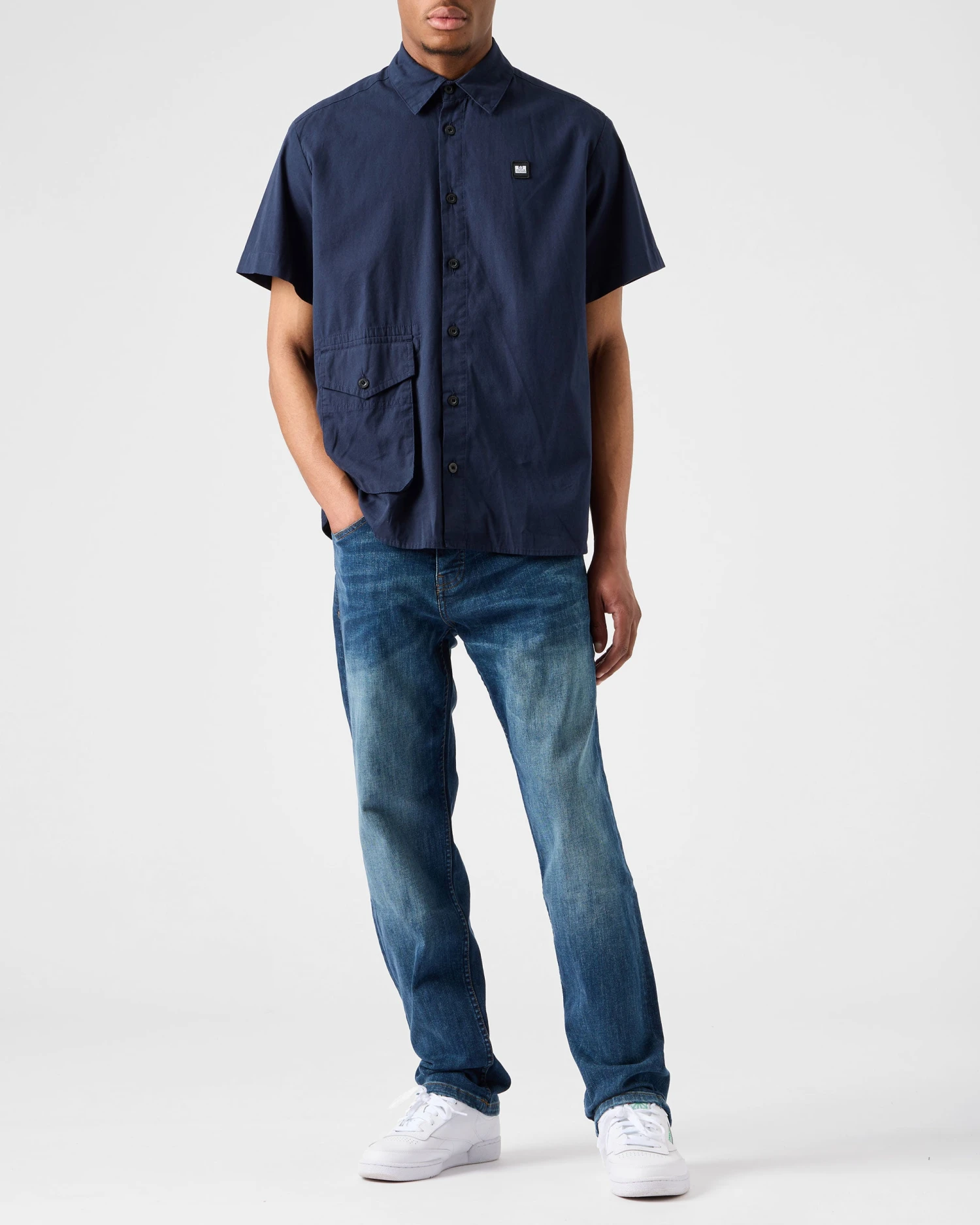 Weekend Offender Barboza Poplin Shirt Navy 4 Weekend Offender Barboza Poplin Shirt Navy - Image 4