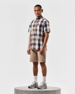 Weekend Offender Joyce Holiday Shirt Large House Check -Weekend Offender SHSS2403 JOYCE LARGE HOUSE CHECK 4457 MODEL