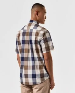 Weekend Offender Joyce Holiday Shirt Large House Check -Weekend Offender SHSS2403 JOYCE LARGE HOUSE CHECK 4462 MODEL