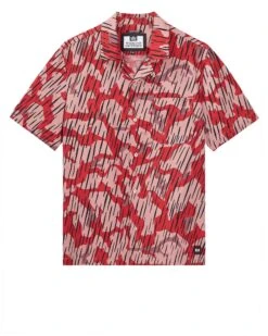 Weekend Offender Monuriki Shirt Blaze Red Rain Camo