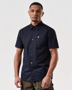 Weekend Offender Borak Short Sleeve Shirt Navy -Weekend Offender SHSS2405 BORAK NAVY 7489