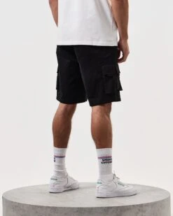 Weekend Offender Mascia Cargo Shorts Black -Weekend Offender STSS24 MASCIA BLACK 7339