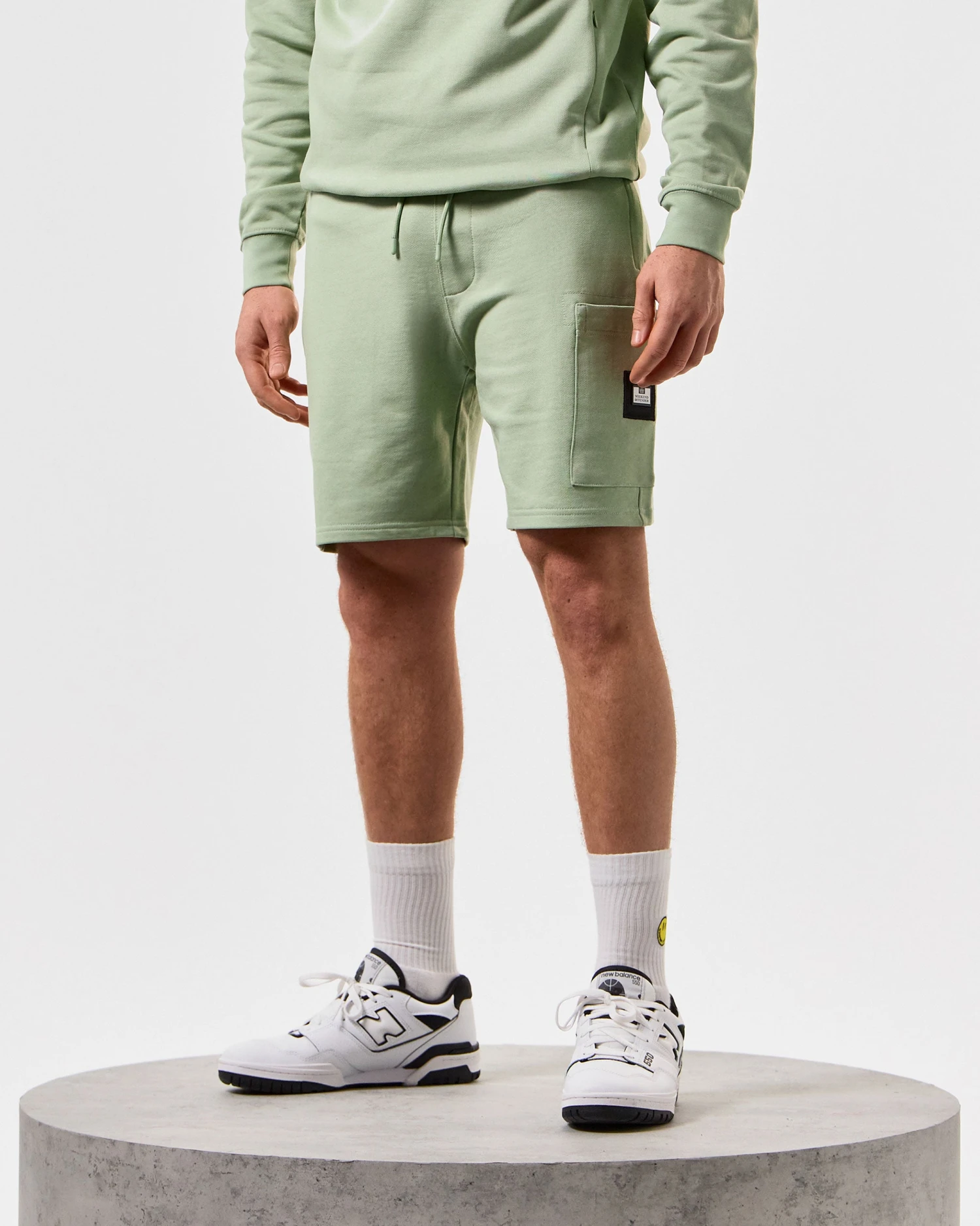Weekend Offender Hawkins Jogger Shorts Pale Moss Green 3 Weekend Offender Hawkins Jogger Shorts Pale Moss Green - Image 3