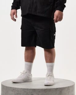 Weekend Offender Mascia Cargo Shorts Black - Plus Size -Weekend Offender STSS2404X MASCIA BLACK 8043 PLUS