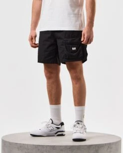 Weekend Offender Sunrise Hills Ripstop Shorts Black -Weekend Offender STSS2407 SUNRISE HILLS BLACK 5299 MODEL
