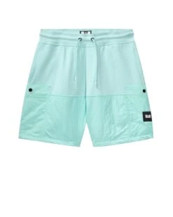 Weekend Offender Azeez Parachute Pocket Shorts Celeste Green