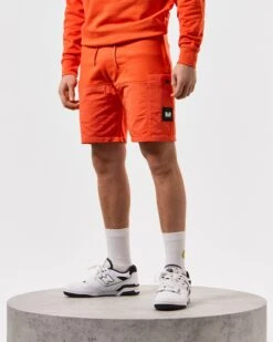 Weekend Offender Azeez Parachute Pocket Shorts Pure Orange -Weekend Offender STSS2420 AZEEZ PURE ORANGE 5364 MODEL