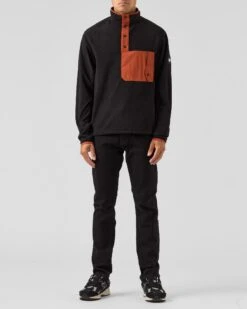 Weekend Offender Cruz Polar Fleece Black/Orange Peel -Weekend Offender SWAW2306 CRUZ BLACK ORANGE PEEL 0433