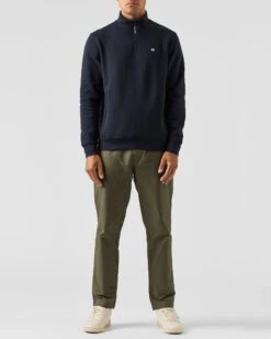 Weekend Offender Faraone Quarter Zip Sweatshirt Navy -Weekend Offender SWAW2310 FARAONE NAVY 0460