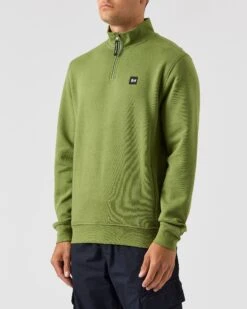 Weekend Offender Faraone Quarter Zip Sweatshirt Seaweed Green -Weekend Offender SWAW2310 FARAONE SEAWEED 0651 MODEL