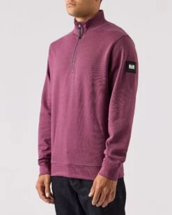 Weekend Offender Kraviz Quarter Zip Sweatshirt Deep Plum -Weekend Offender SWAW2314 KRAVIS DEEP PLUM 0379 Copy