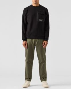 Weekend Offender Adiel Mesh Pocket Sweatshirt Black -Weekend Offender SWAW2316 ADIEL BLACK 0470