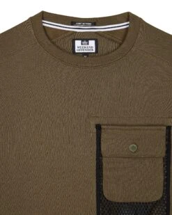 Weekend Offender Adiel Mesh Pocket Sweatshirt Dark Green -Weekend Offender SWAW2316 ADIEL DARK GREEN 4034