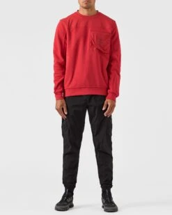 Weekend Offender Avery Sweatshirt Scarlet Red -Weekend Offender SWAW2317 AVERY SCARLET 0265 MODEL