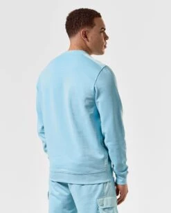 Weekend Offender F Bomb Sweatshirt Saltwater Blue -Weekend Offender SWSS2401 FBOMB SALTWATER 4835 MODEL