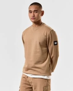 Weekend Offender F Bomb Sweatshirt Cognac Brown -Weekend Offender SWSS2401 F BOMB COGNAC 3781 MODEL