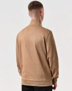 Weekend Offender Matisa Quarter Zip Sweatshirt Cognac Brown -Weekend Offender SWSS2405 MATISA COGNAC 6302 MODEL