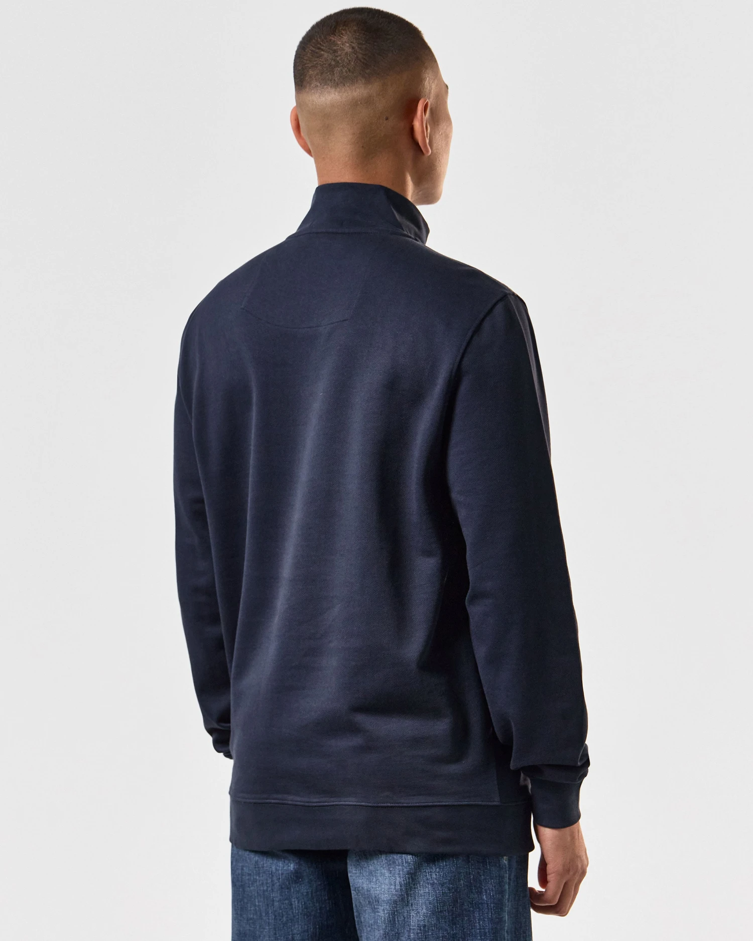 Weekend Offender Matisa Quarter Zip Sweatshirt Navy 4 Weekend Offender Matisa Quarter Zip Sweatshirt Navy - Image 4