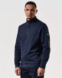 Weekend Offender Kraviz Quarter Zip Sweatshirt Navy -Weekend Offender SWSS2411 KRAVIZ NAVY 7544