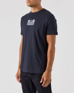 Weekend Offender Dygas T-Shirt Navy/Blue House Check -Weekend Offender TSAW2303 DYGAS NAVY BLUE CHECK 0087