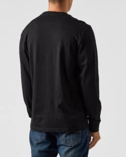 Weekend Offender Mahoney Long Sleeve T-Shirt Black -Weekend Offender TSAW2308 MAHONEY BLACK 0348 MODEL