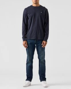 Weekend Offender Mahoney Long Sleeve T-Shirt Navy -Weekend Offender TSAW2308 MAHONEY NAVY 0350 MODEL
