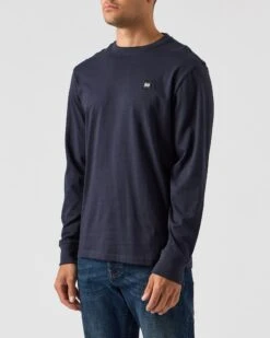 Weekend Offender Mahoney Long Sleeve T-Shirt Navy -Weekend Offender TSAW2308 MAHONEY NAVY 0351 MODEL