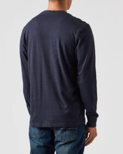 Weekend Offender Mahoney Long Sleeve T-Shirt Navy -Weekend Offender TSAW2308 MAHONEY NAVY 0352 MODEL