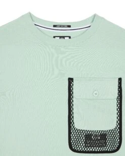 Weekend Offender Lens Mesh Pocket T-Shirt Mint Tea Green -Weekend Offender TSAW311 LENS MINT TEA 0940